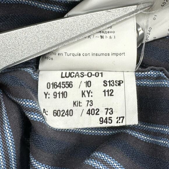 Hugo Boss Shirt Mens Medium Blue Stripe Button Up Regular Fit 100% Cotton Office - Picture 8 of 8